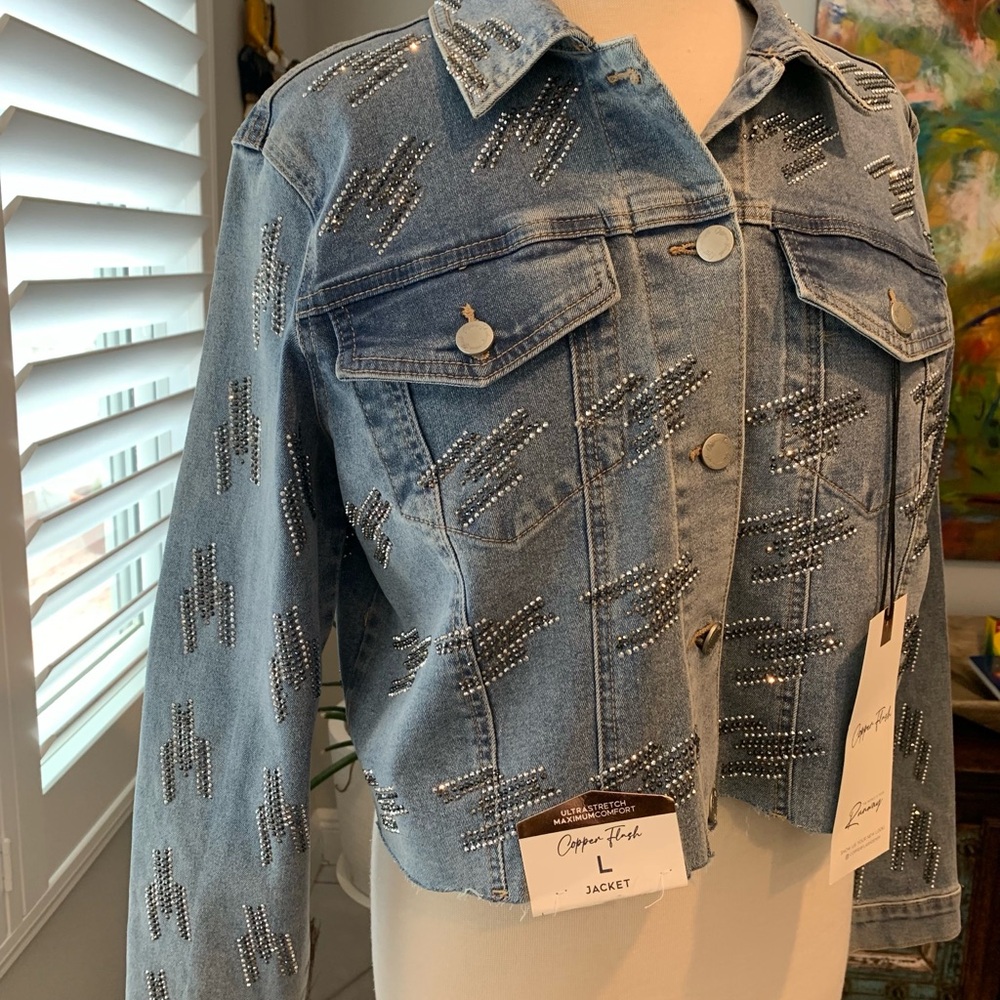 Blue Denim cropped Jacket NWT
